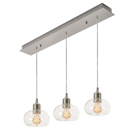 AFX Laney 3 Light Linear Pendant, Medium Base 120V, Satin Nickel LNYP07MBSNLNR3